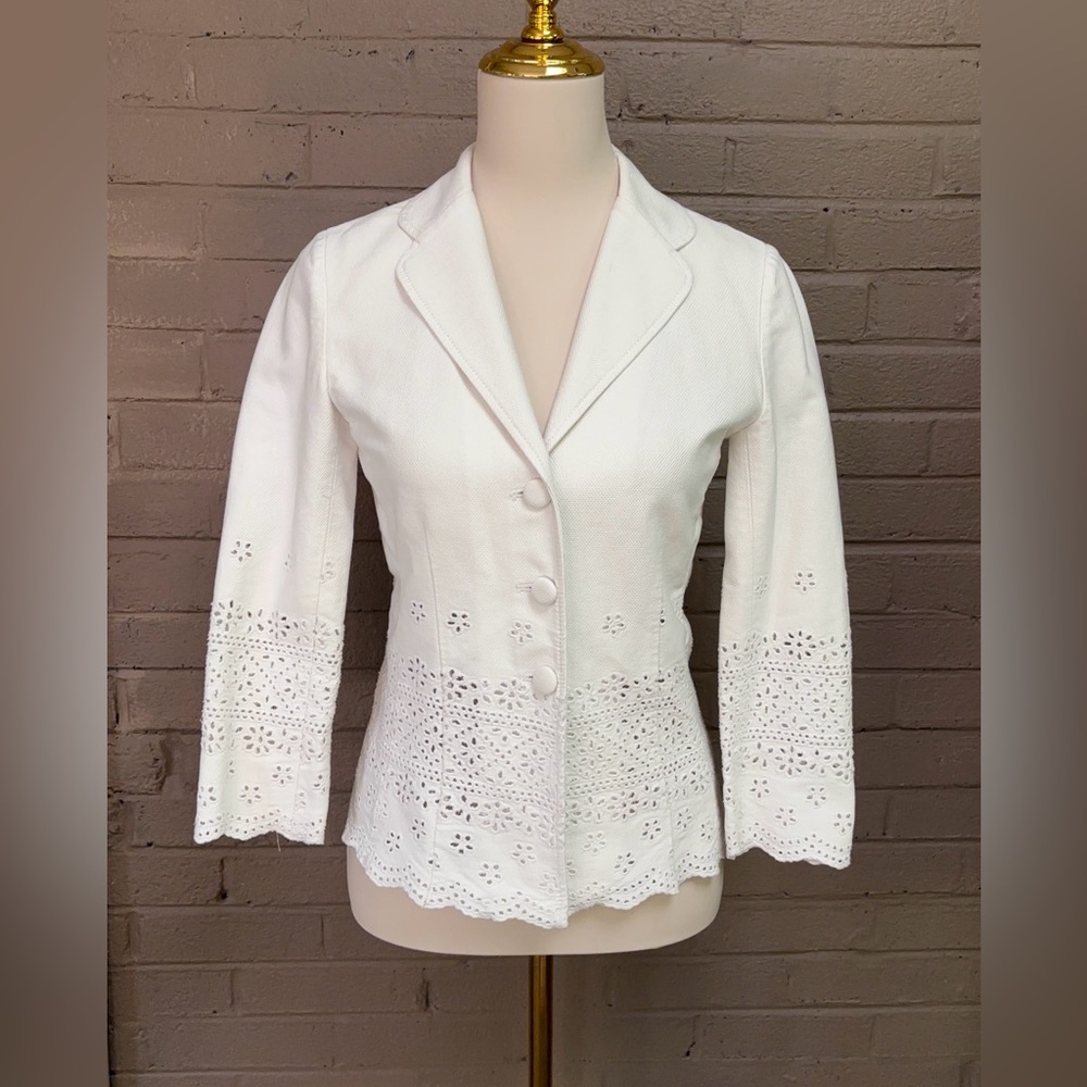 Ann Taylor  White Eyelet Blazer / Jacket 2P